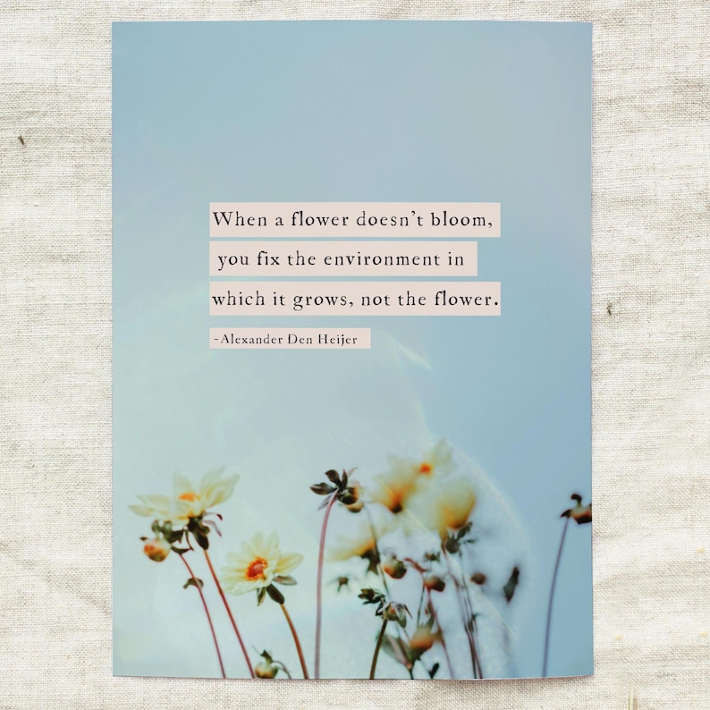 Quote print "When a flower doesn’t bloom, you fix the environment in which it grows, not the flower."