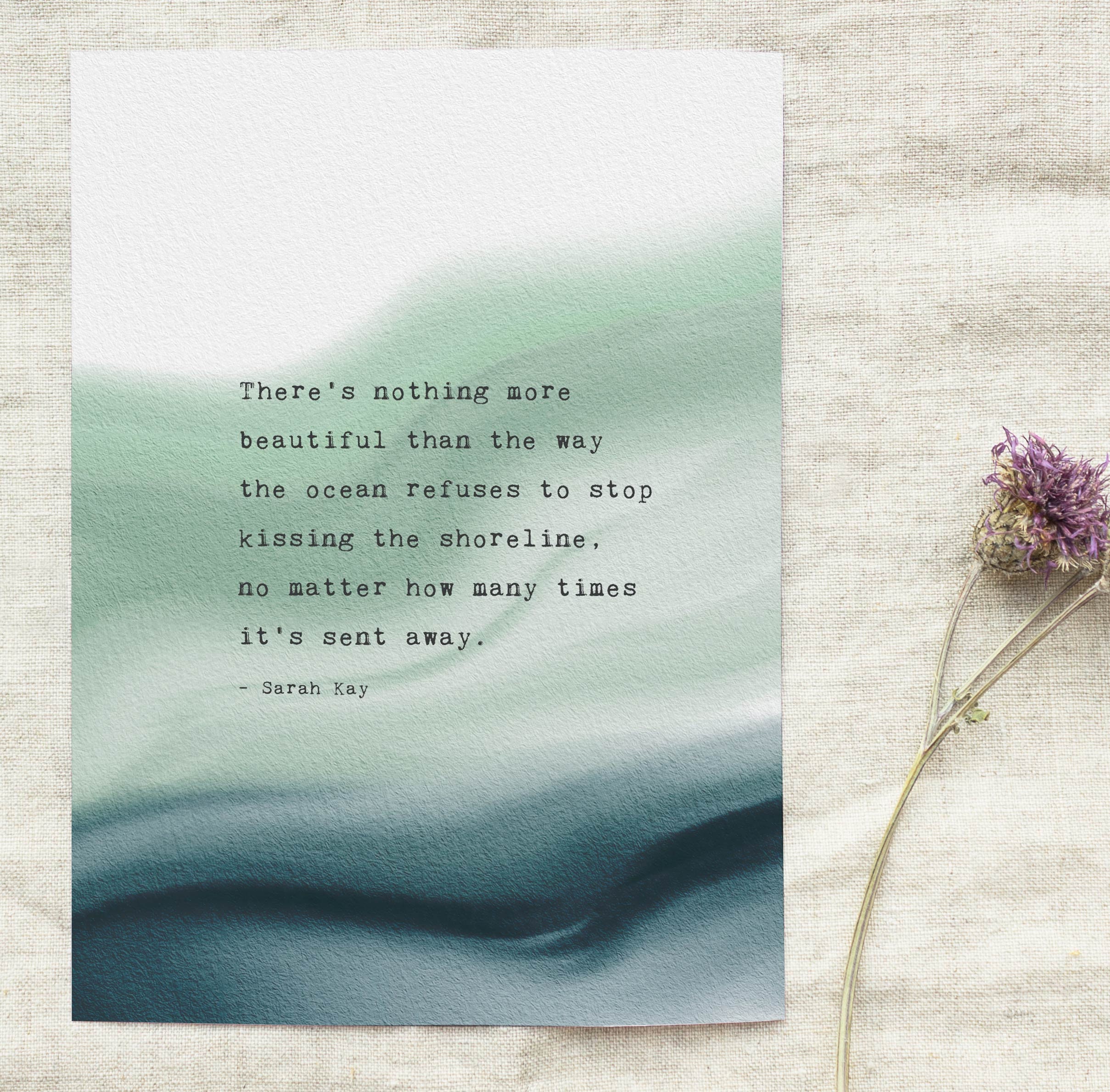 Ocean Quote Print: Sarah Kay Poetry, Watercolor Art - Etsy, image size:2418x2380