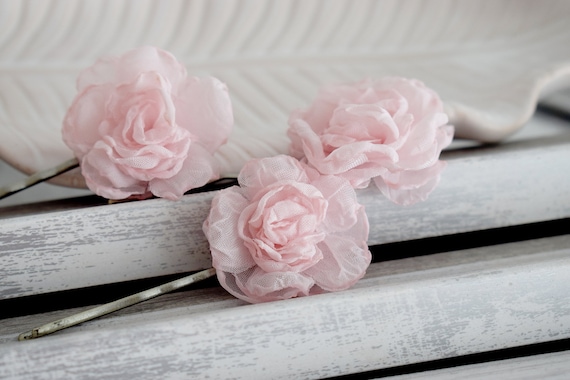 pink rose hair clip