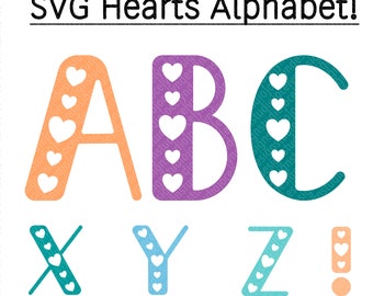 SVG Heart Alphabet Bundle, SVG Letters