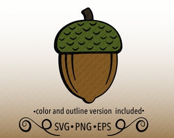 Acorn SVG, Autumn SVG Art, Cutting Machine Art