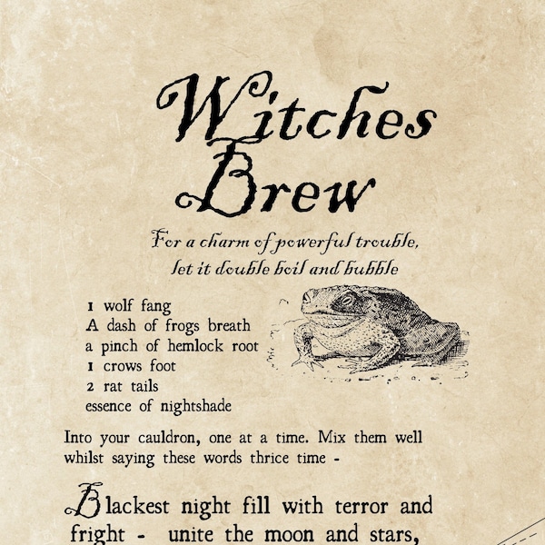 Potions & Spells Pages, Printable Book of Shadows, Witchcraft Magic