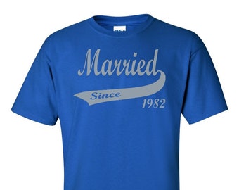 40th Anniversary T-Shirt "Married Since 1982" Perfect Gift for Spouse Partner Husband Wife Parents 40 Years Wedding Anniversary Tee