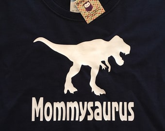 Mommysaurus Dinosaur Shirt for Moms - Gift for Mothers Dinosaur Theme Birthday Tees for the Whole Family Women S-2XL