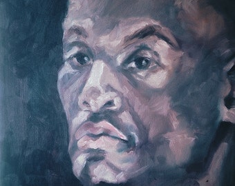 Oil painting Portrait of a Man showing beautiful brushwork and color