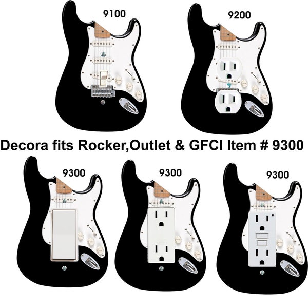 Guitar shaped electric Coloriffic wall plates FREE SHIPPING Light switch ,outlet,rocker,decora,blank,cable Cover