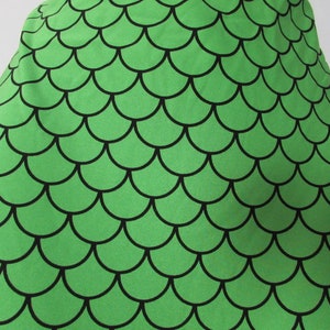 Green Mermaid Spandex fabric fish Scale print sold by the 1/4, 1/2, 1 Yard Green Gymnastics Pageants Dance hoop Skate