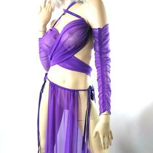 15 Colors! Gorean Slave sheer purple Role Play Costume-White_ All year-For your Kajira fingerless gloves- ZanzaDesigns