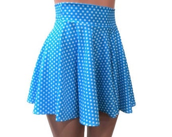 blue skater skirt outfit