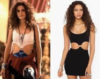 pretty woman vivian dress julia roberts remade for gq cover lycra oring black costume party girl