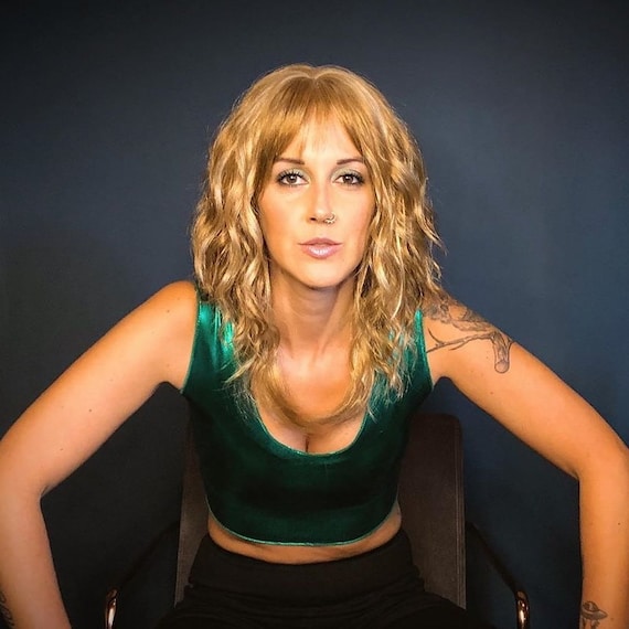 Emerald Green Metallic Crop Tank Top 