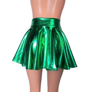 Green Metallic Skater Skirt, Circle Skirt Small Round Scale Fabric ...