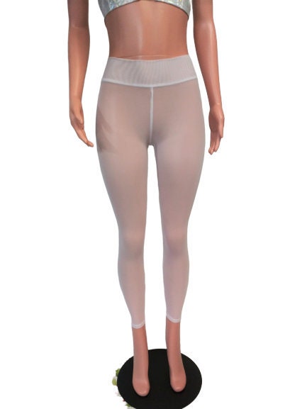 16 Sheer Colors Sheer High Waist Leggings rave Leggings festival Burning Man EDC EDM See Through Pants Boho Layering Etsy Canada