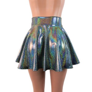 Silver Black Sparkle Skater Skirt Circle Skirt Soft Flowing - Etsy
