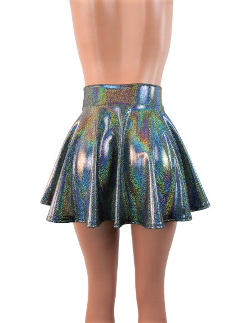 Silver Black Sparkle Skater Skirt Circle Skirt Soft Flowing - Etsy