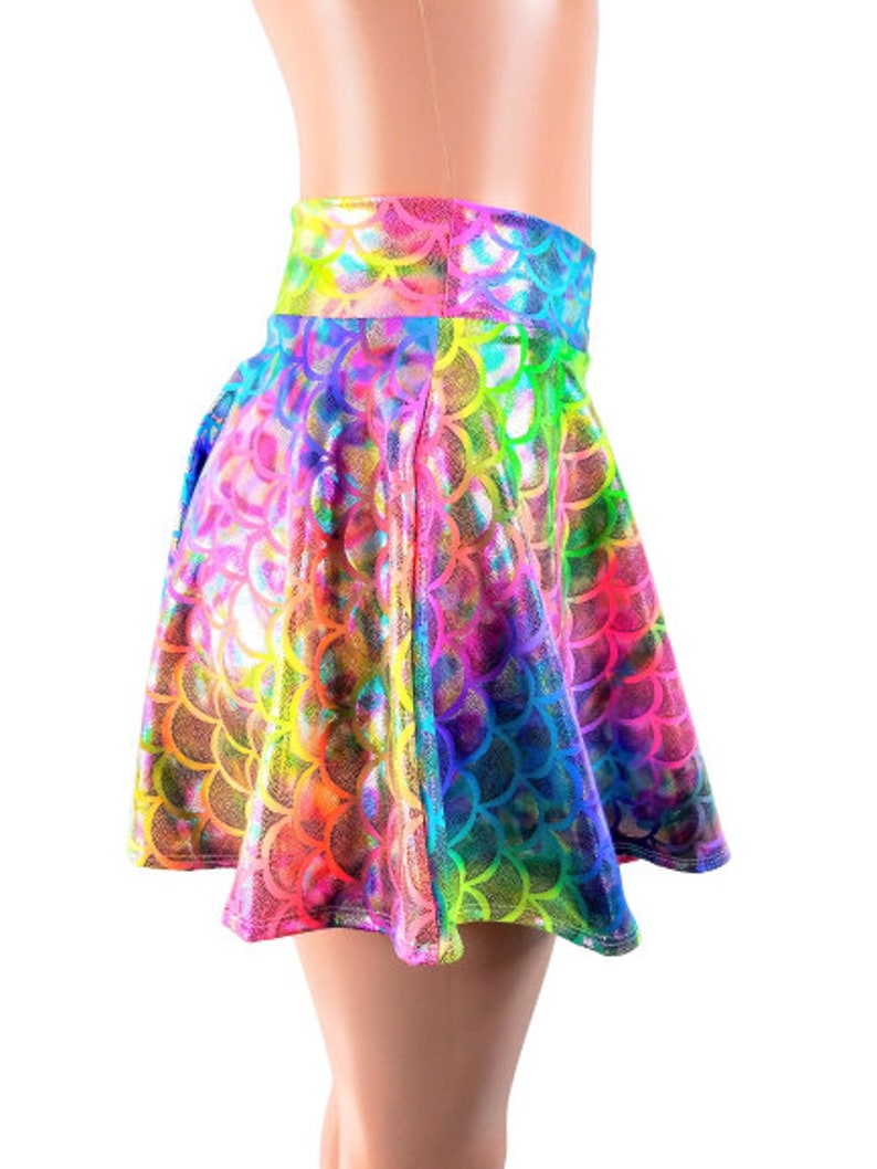Rainbow Mermaid Skater skirt Circle skirt Big round | Etsy
