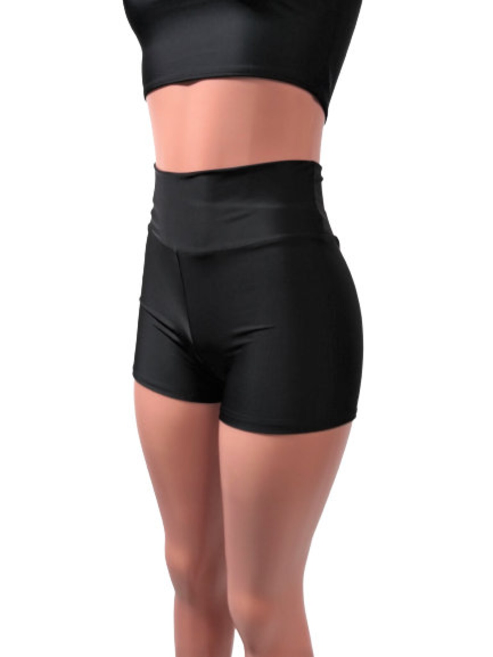 Black Spandex High waist Booty shorts Boy shorts Running Gym | Etsy