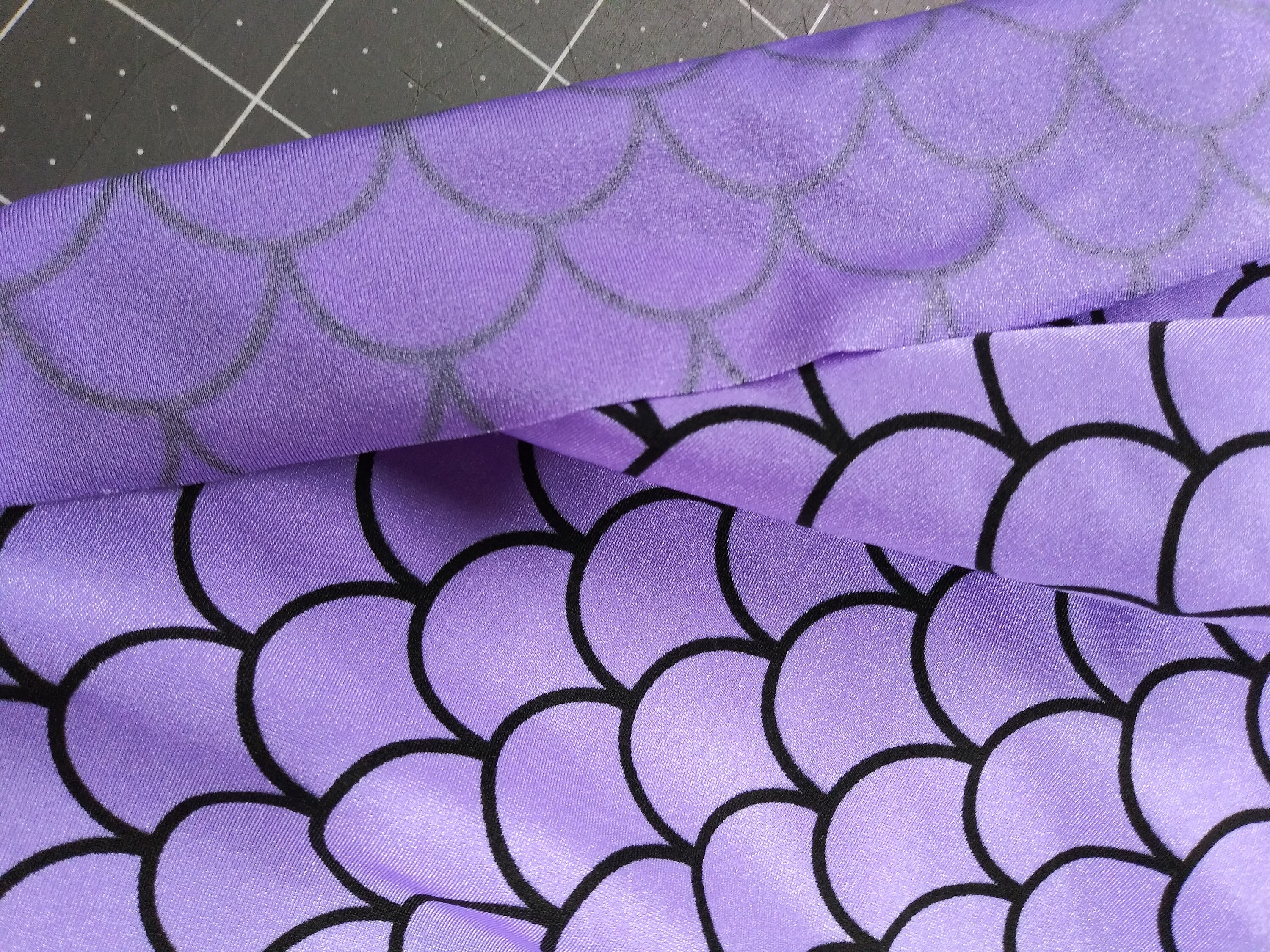 FINGERINSPIRE Mermaid Scales Fabric 39x59 inch Orchid Purple Hologram 2 Way  Stretch Fish Scale Fabric Sparkly Spandex Mermaid Printed Fish Scale