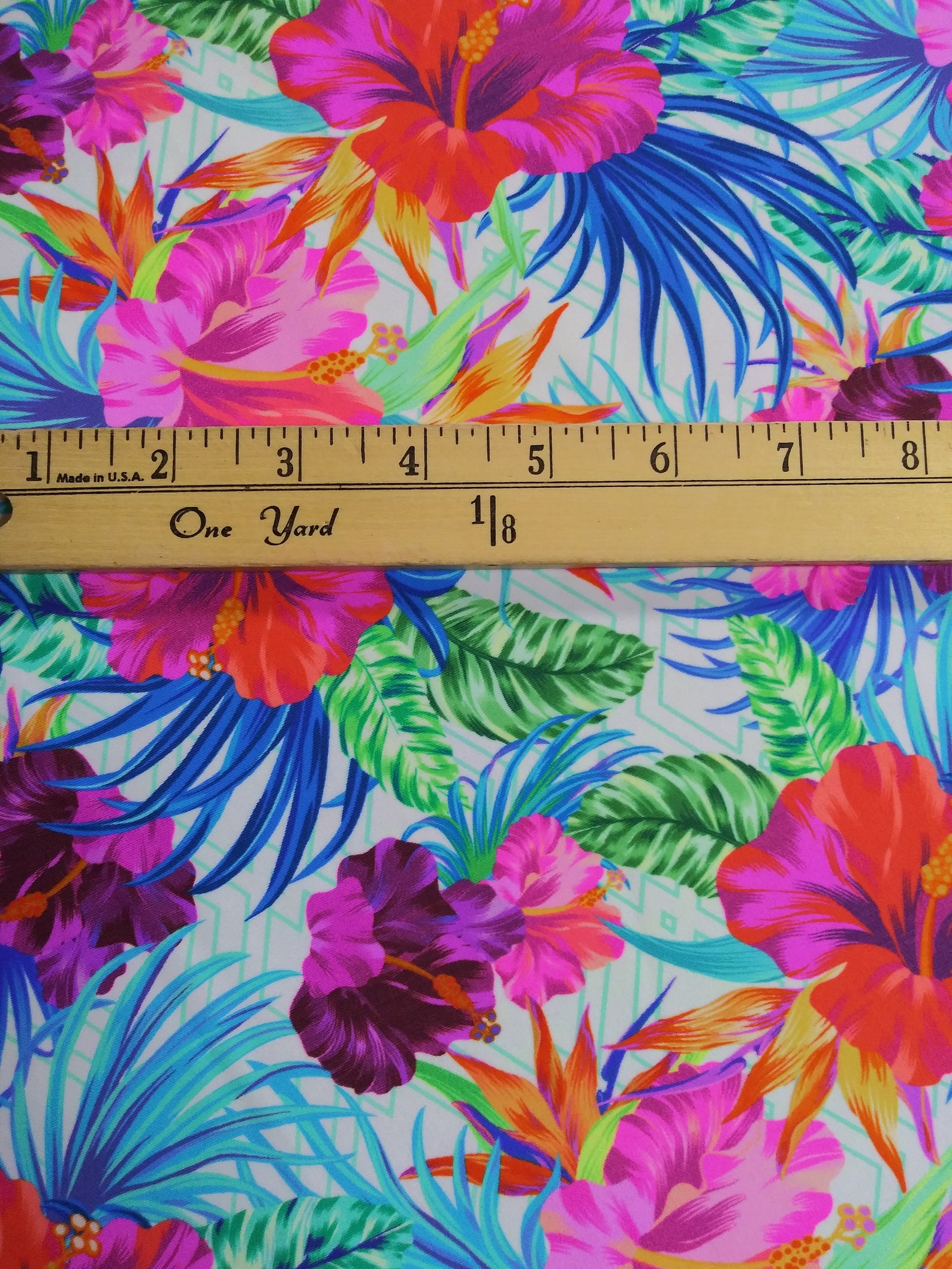 Hawaiian Hibiscus Floral Fabric Spandex Print Fabric Sold by - Etsy