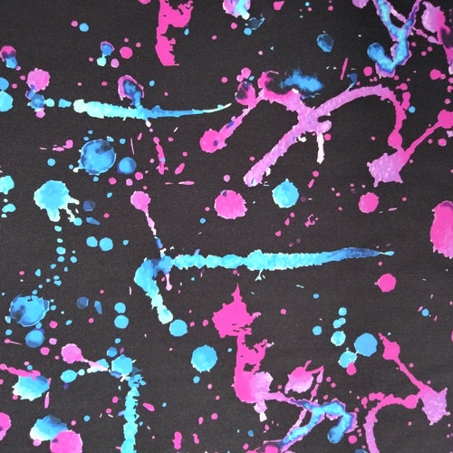Splatter Paint Fabric Spandex Print Fabric Sold by the Forth Etsy