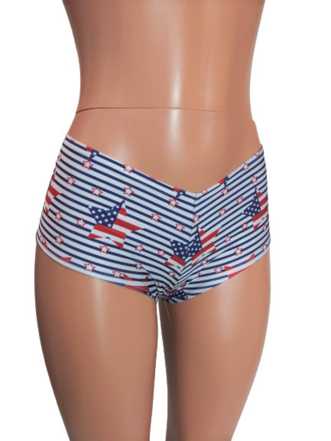 Stripe With Stars Short Shorts Booty Shorts Festival EDC EDM Dancer ...