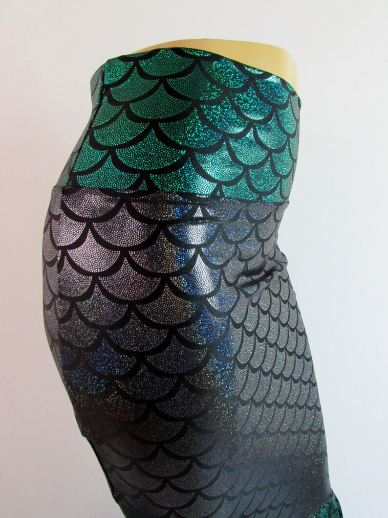 Mermaid SCALE Skirt Fish Tail Costume Stretch Lycra Fairy Etsy