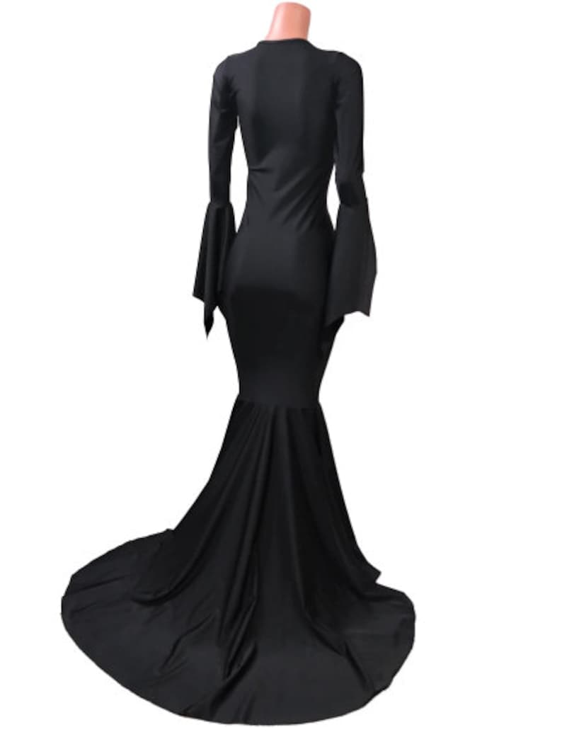 Morticia Addams Dress Choose Neckline Black Mermaid Dress - Etsy