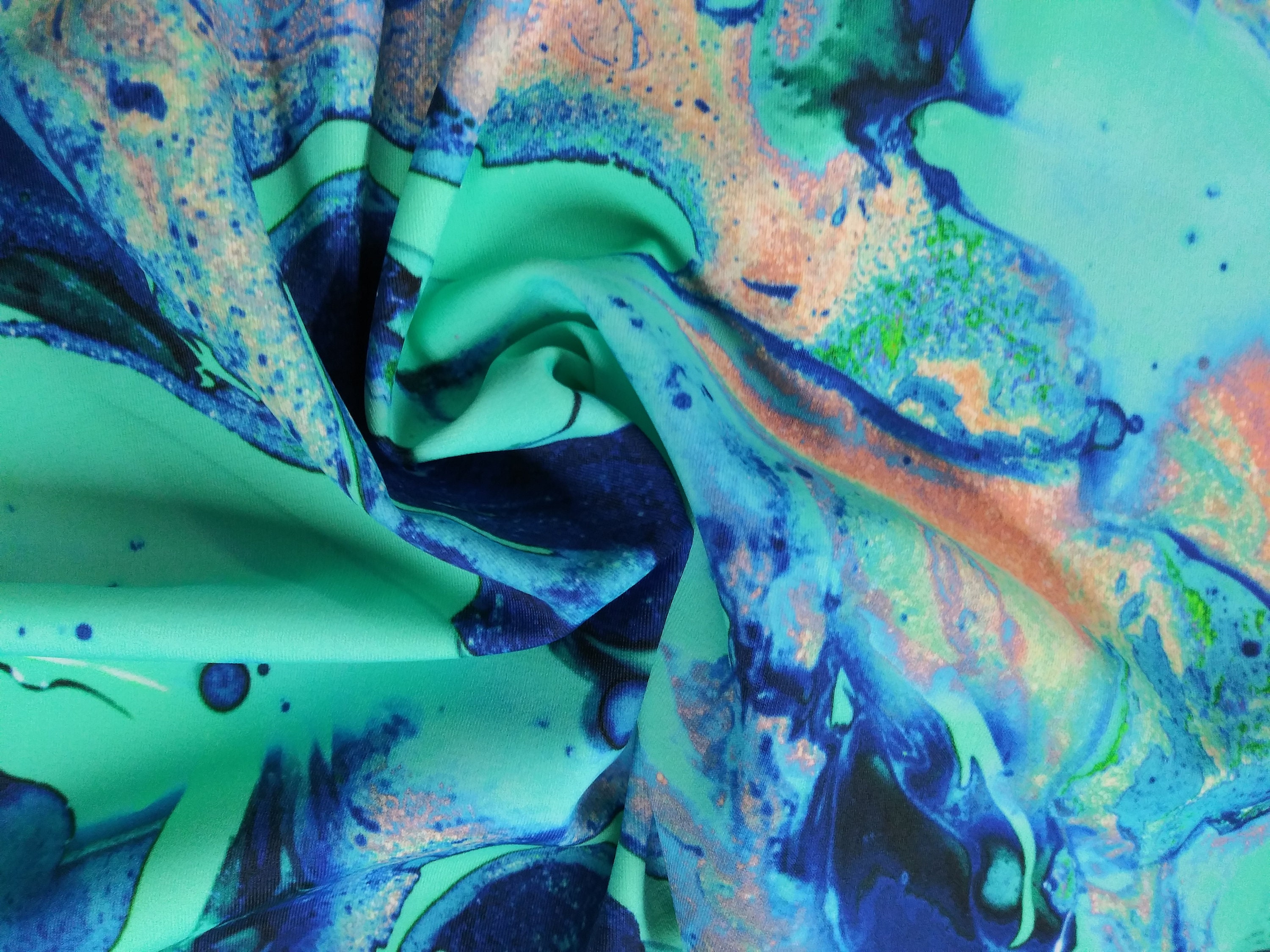 Oil pool fabric Spandex print Swim fabric sold by the forth Etsy