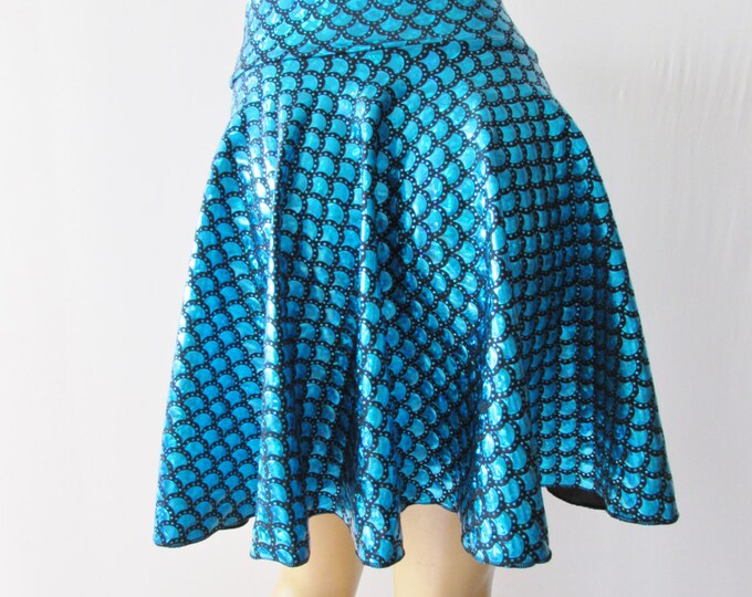 Teal Blue Party Skirt Mermaid Scales With a Pop of Metallic Etsy