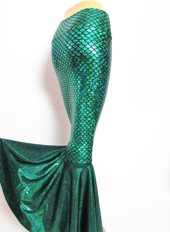 Green Mermaid Skirt High Waist Stretch Scales Print Kim K - Etsy