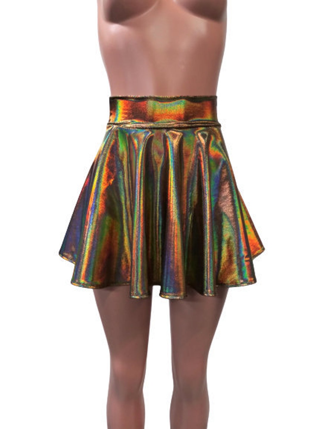 Gleaming Bronze Skater Skirt, Circle Skirt Soft Flowing Fabric Comes in ...
