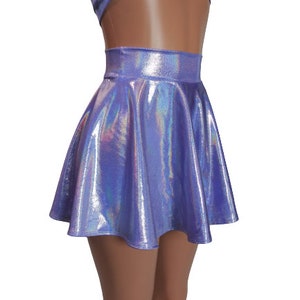 Lavender Sparkle Skater Skirt Holographic Circle Skirt Comes - Etsy