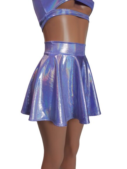 Lavender Sparkle Skater Skirt Holographic Circle Skirt Comes | Etsy