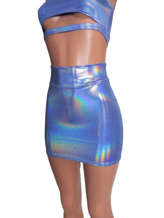 Blue holographic skirt sales