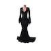 Morticia Addams dress Choose neckline black Mermaid Dress, Witch Goth Vampire  Long puddle train Zanza Designs Clothing Festival Rave Glam 