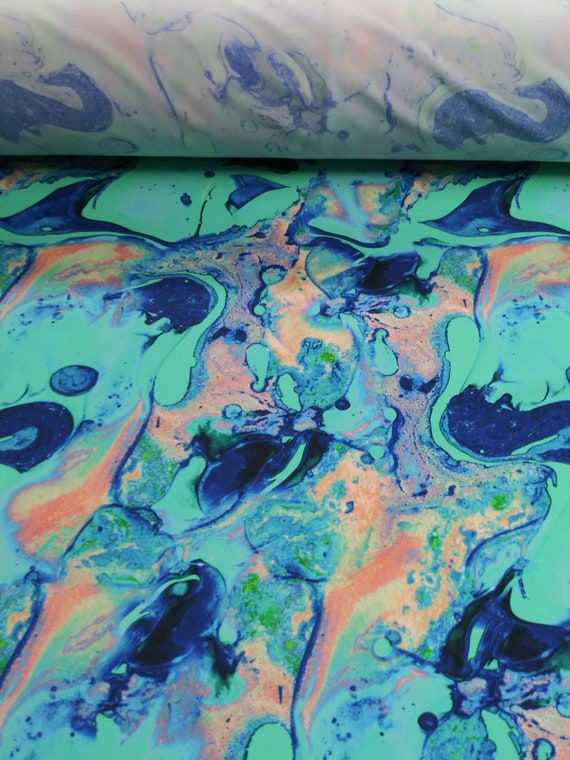 Oil Pool Fabric Spandex Print Swim Fabric Sold by the Forth, Half and Full  Yard Nylon Spandex 