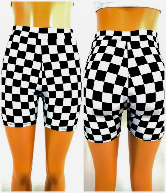 checkered high waisted shorts