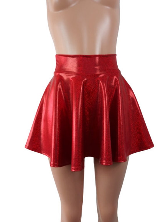 Falda de patinador rojo, falda circular La tela fluida suave viene en 10,  12, 15 y 19 longitudes Clubwear, Rave Wear -  México