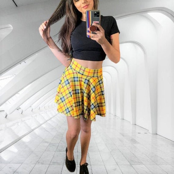 Plaid skater skirt clearance etsy