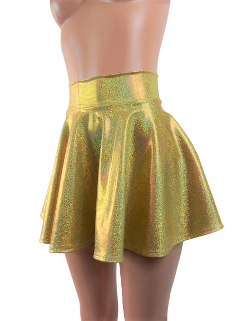 Gold Sparkle Skater Skirt Holographic Circle Skirt Comes in - Etsy