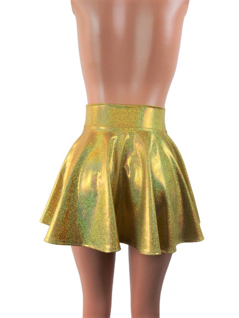 Gold Sparkle Skater Skirt Holographic Circle Skirt Comes in - Etsy