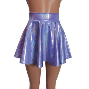 Lavender Sparkle Skater Skirt Holographic Circle Skirt Comes - Etsy