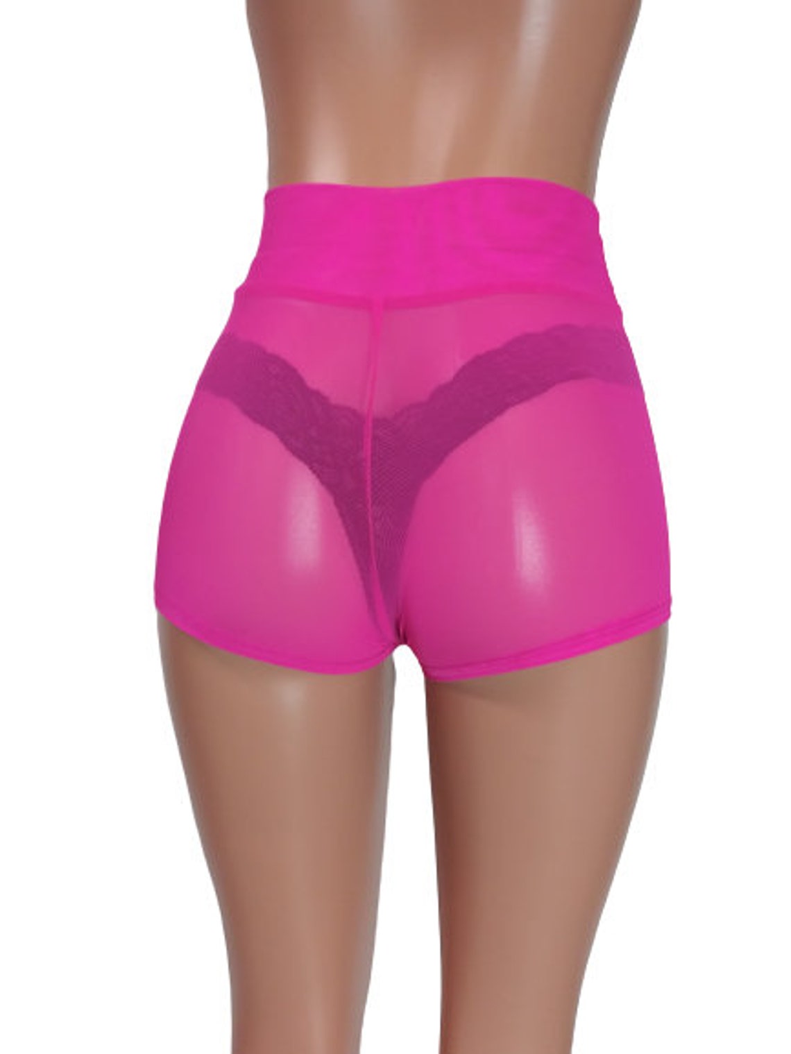 Sheer shorts High Waist Booty shorts see through Sheer Shorts Etsy