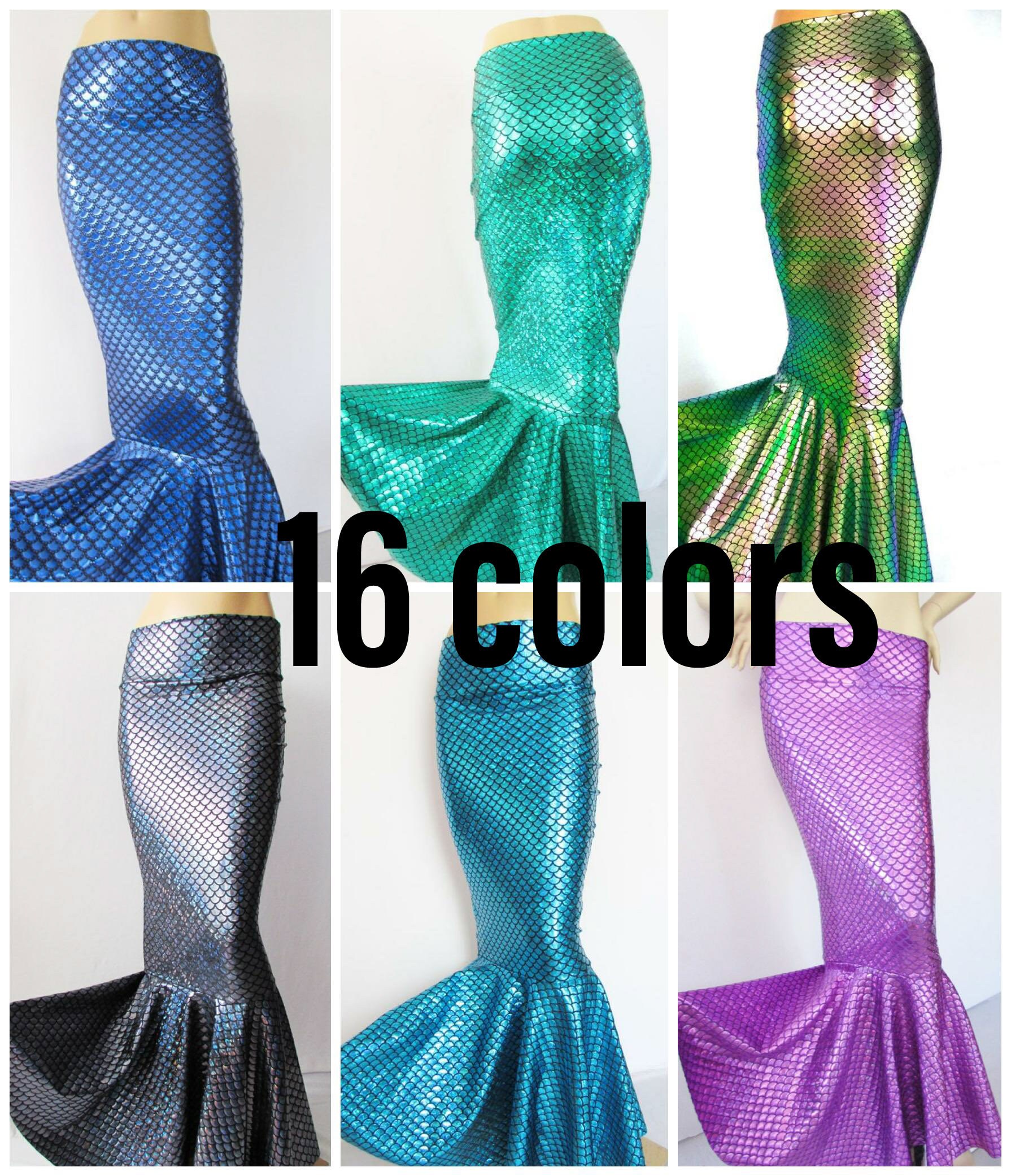 17 Colors! Mermaid Skirt ,dragon Scales Fish Scale Spandex