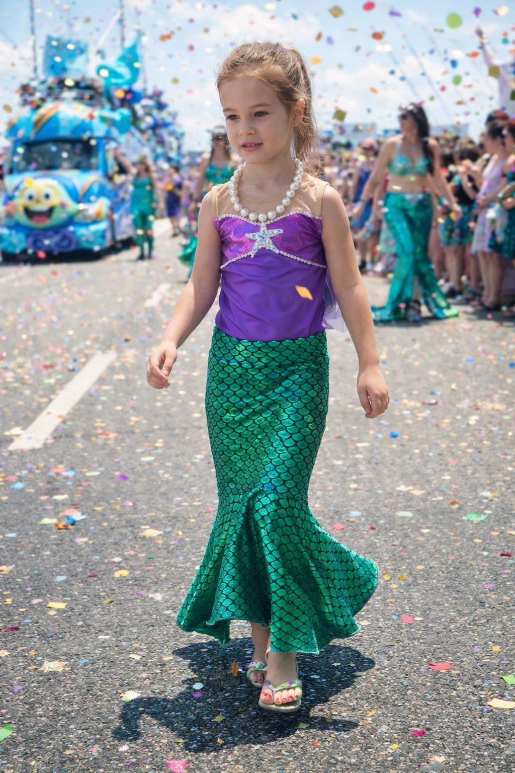 16 Colors! Childs Mermaid Skirt Fish Tail, Stretch Costume Party ...