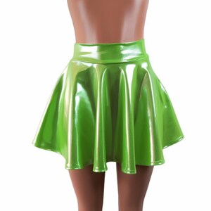Lime Peridot Skater skirt, Circle skirt Soft flowing fabric comes in 10&quot;,12&quot;,15&quot;, and 19&quot; lengths Clubwear, Rave Wear