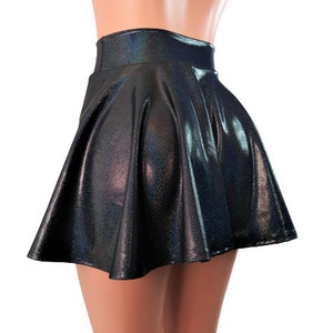 Black Black Sparkle Skater Skirt Circle Skirt Soft Flowing - Etsy