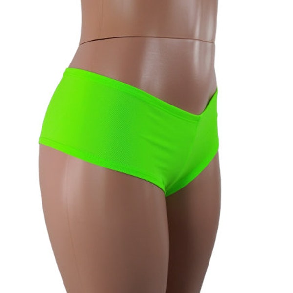 25 Colors! Neon Green short shorts booty Shorts Festival EDC EDM Dancer Pageants Zanza brand PLUR Life Cheeky Shorts Pole Dancer