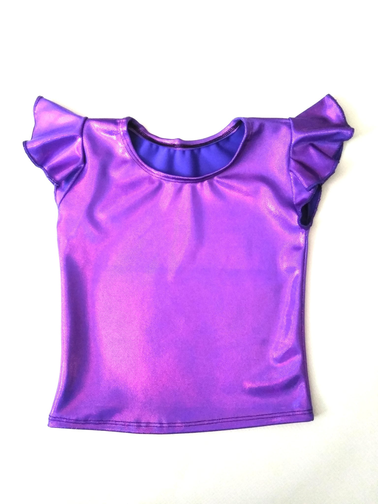 24 Colors! Girls flutter sleeve top Childs Girls Mermaid Top Ariel Party Festival Gymnastics Dance Party Pageants