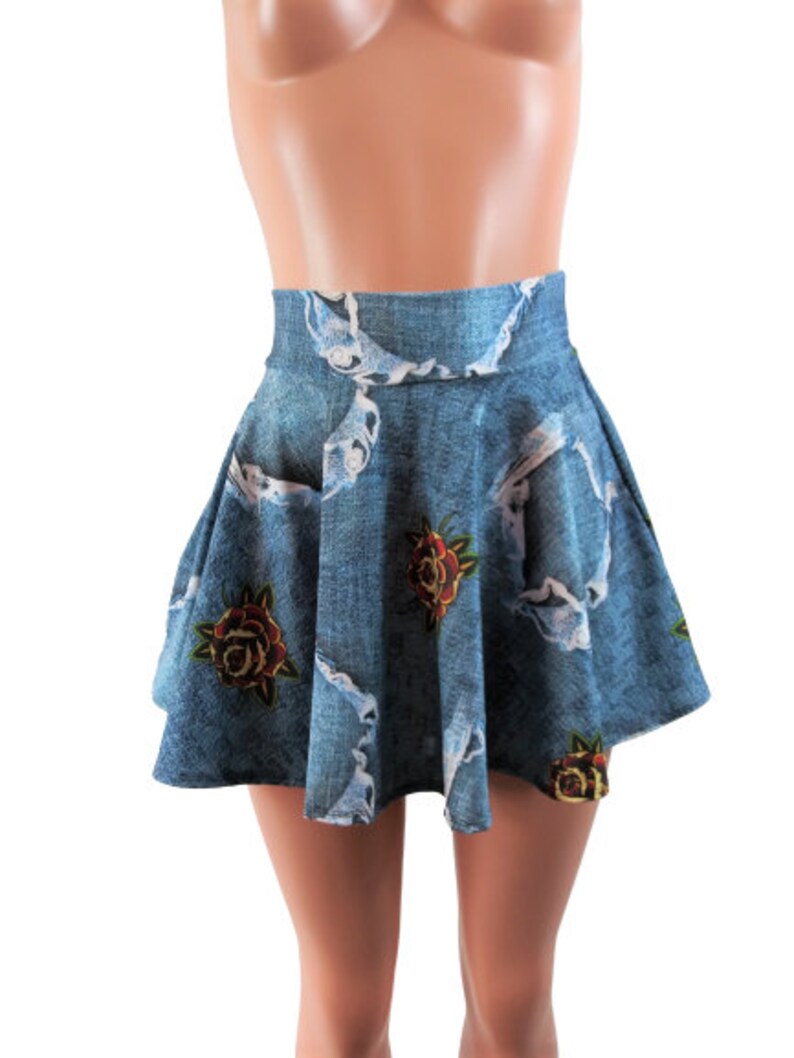 jeans skater skirt